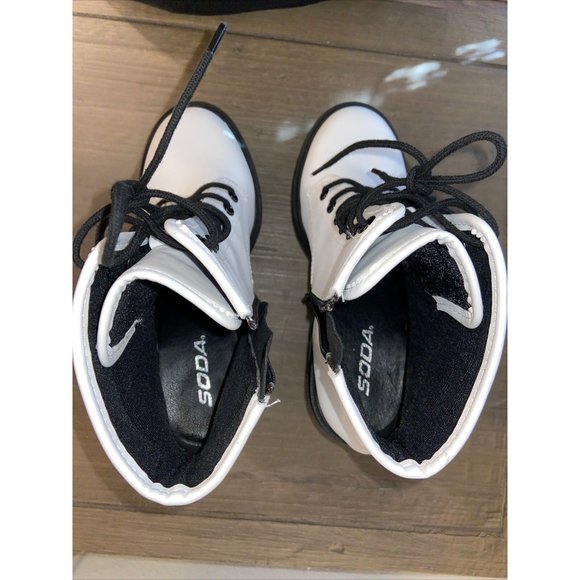 Soda Lace Up Combat Booties Chunky Heel Lug Sole Platform Sz 8.5M, Halloween - Picture 5 of 12